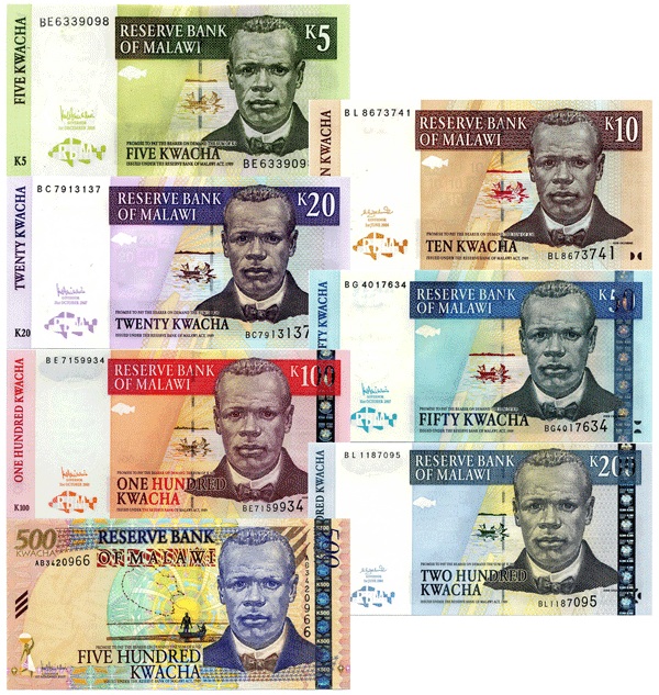 Malawi kwacha notes, click to enlarge